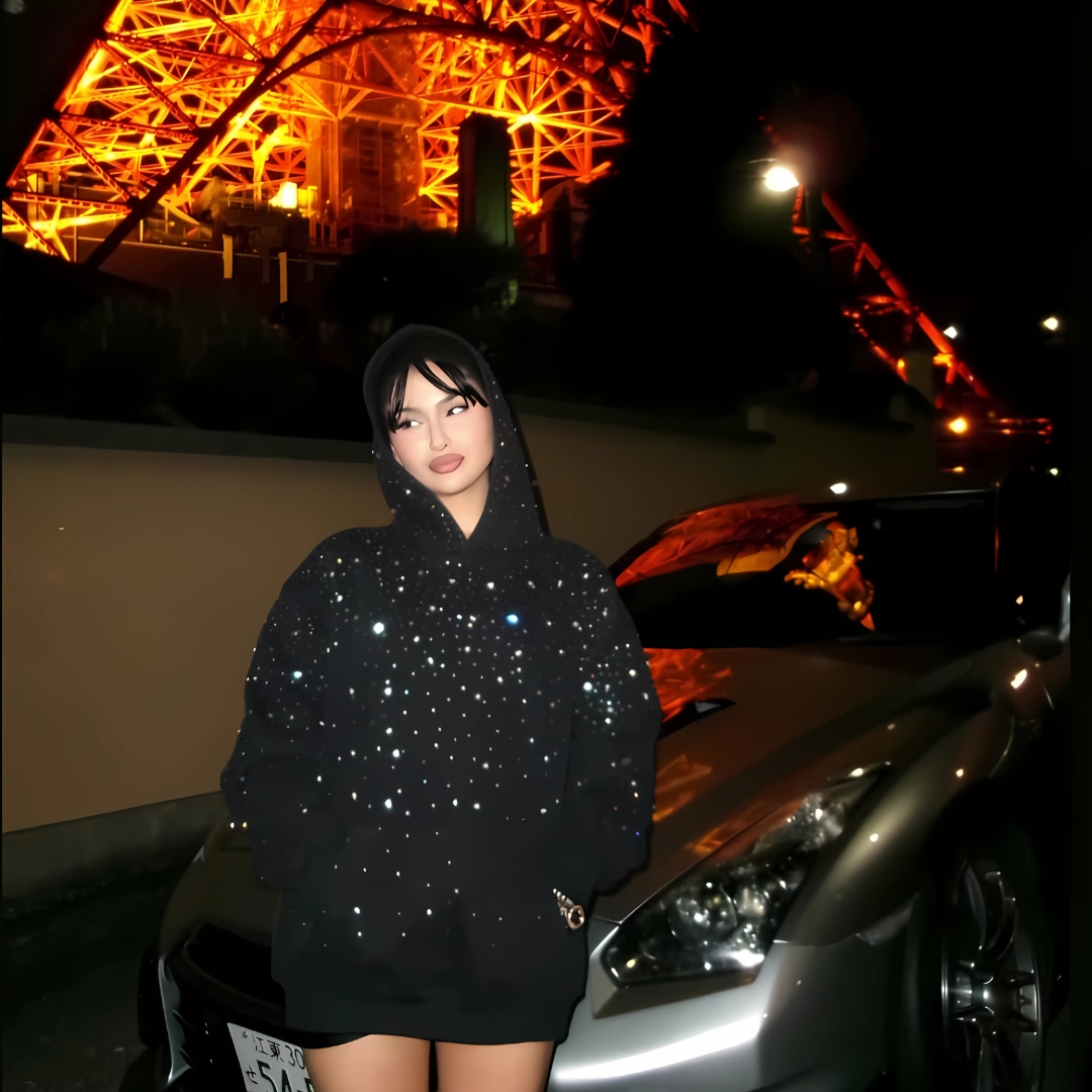 Haelkon - Rhinestone Galaxy Hoodie